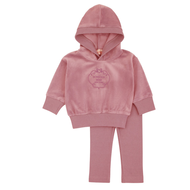 Velour Embossed Set - Mauve Pink
