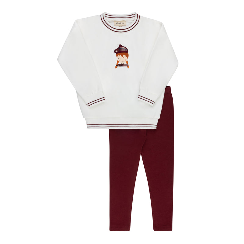 French Terry Scottish 2-Piece Set - Ivory Girl