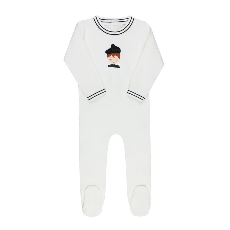 French Terry Scottish Footie - Ivory Boy