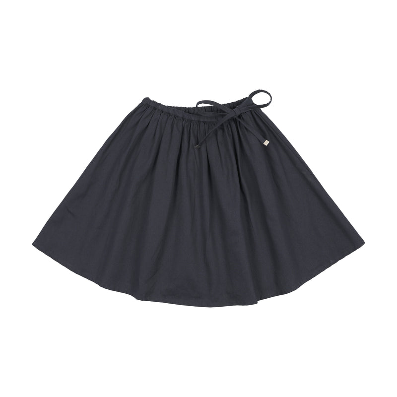 Home Garden Tie Waist Circle Skirt - Navy