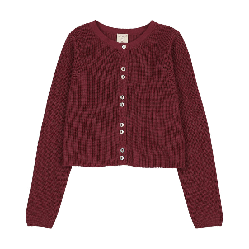 Pre-Order Fine Knit Cardigan - Deep Red