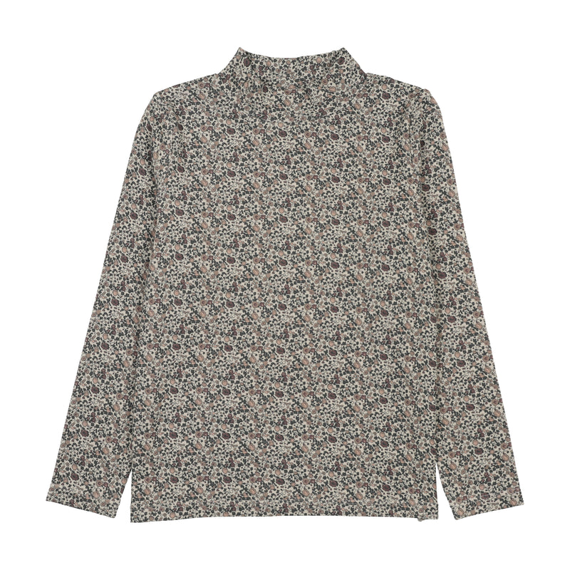 Printed Mockneck - Vintage Purple Print