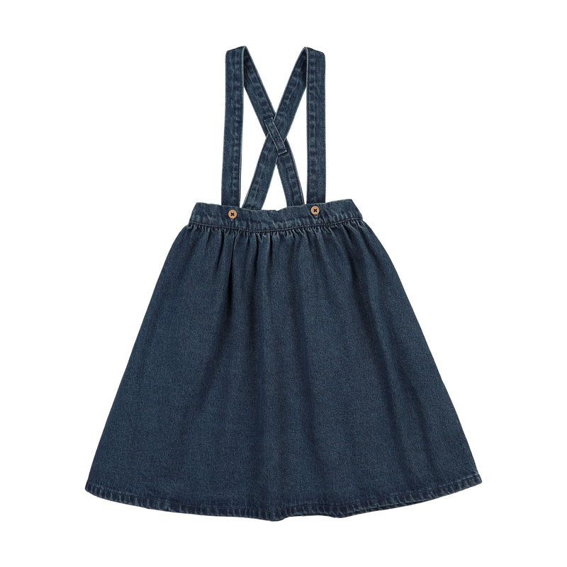 Pre-Order Denim Suspender Skirt - Blue Denim