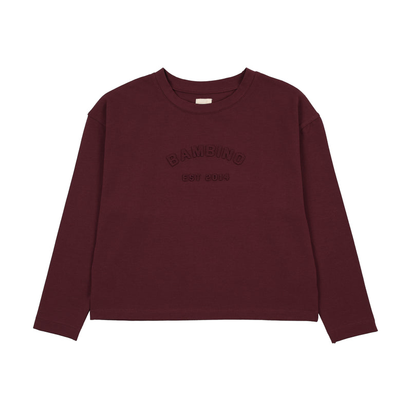 Denim Day Girls Boxy Tee - Burgundy
