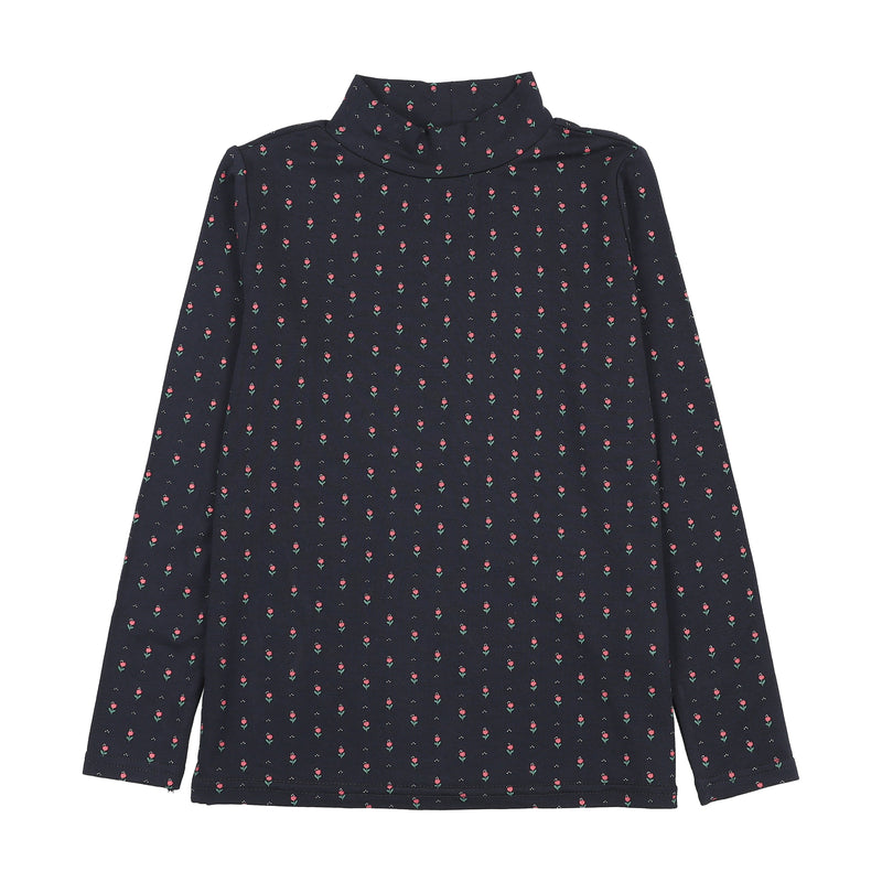 Sweet Campaign Printed Mockneck - Navy Print