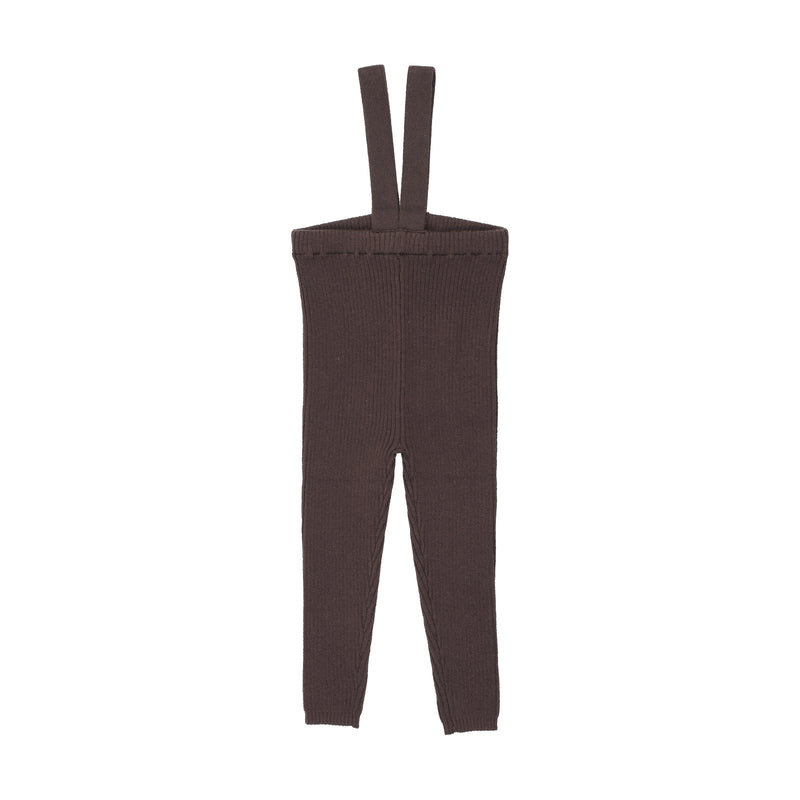 Knit Suspender Leggings - Chocolate Brown