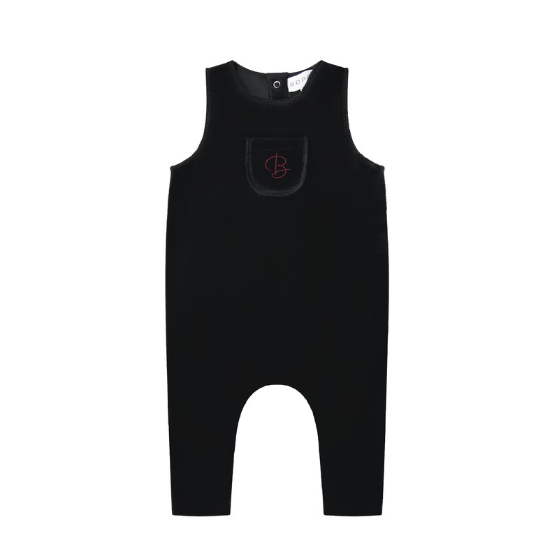 Raspberry B Embroidered Overalls