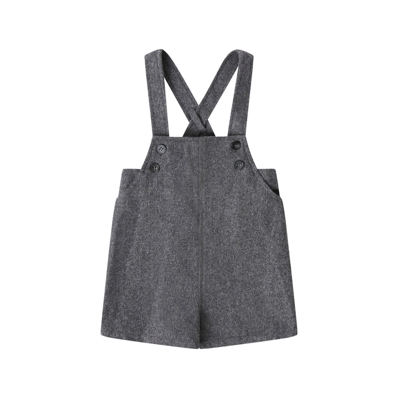 Grey Emblem Wool Overalls