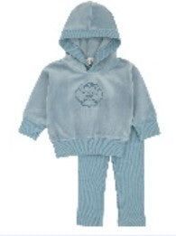Velour Embossed Set - Baby Blue