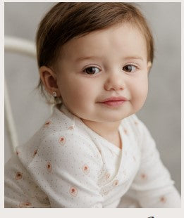Floral Dot Footie & Beanie - Ivory Girl