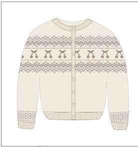 Fair Isle Baby Cardigan & Beanie - Ivory
