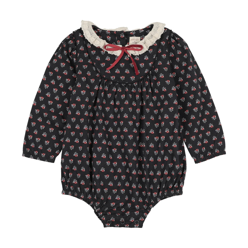 Pre-Order Home Garden Girl Romper - Navy Print