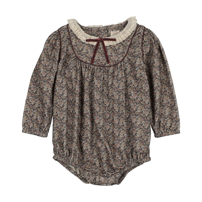 Pre-Order Home Garden Girl Romper - Oxford Tan Print