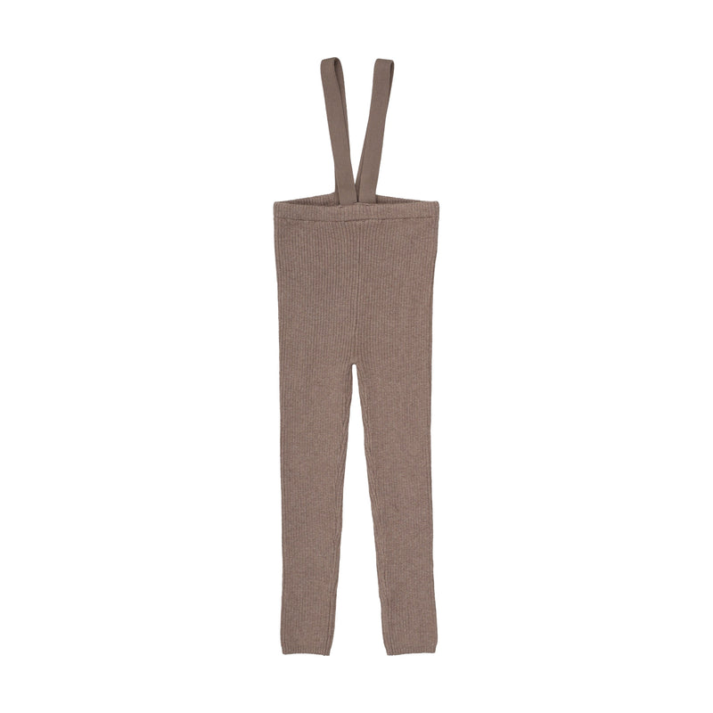 Knit Suspender Leggings- Misty Oat Heath