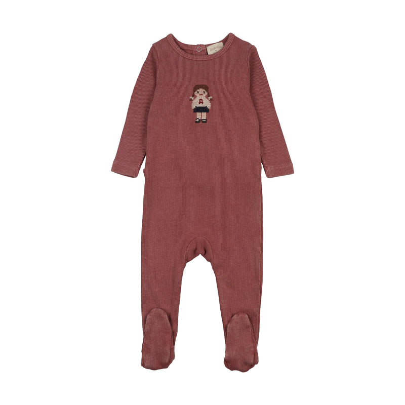 Doll Footie - Vintage Pink