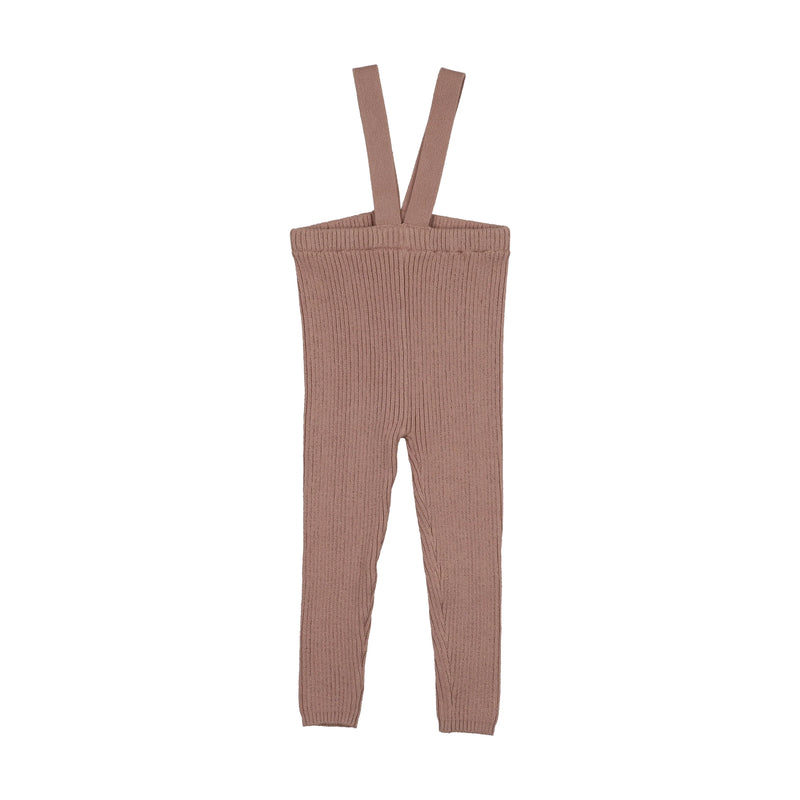 Knit Suspender Leggings- Dried Rose