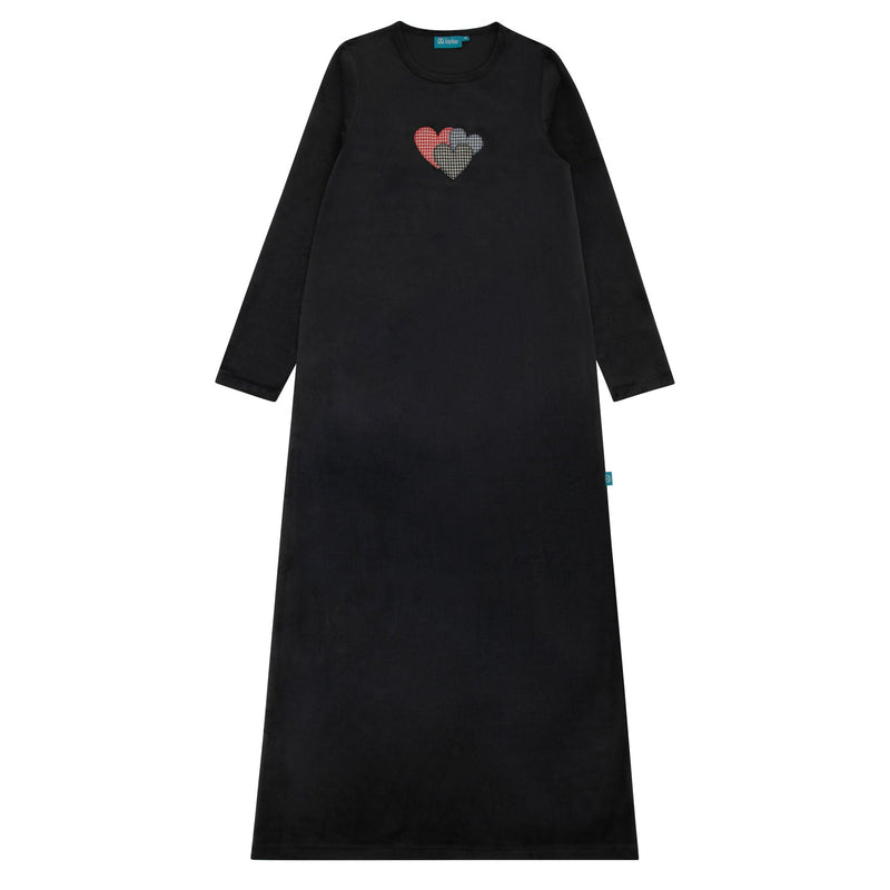 Laylay Plaid Detail Nightgown — Black