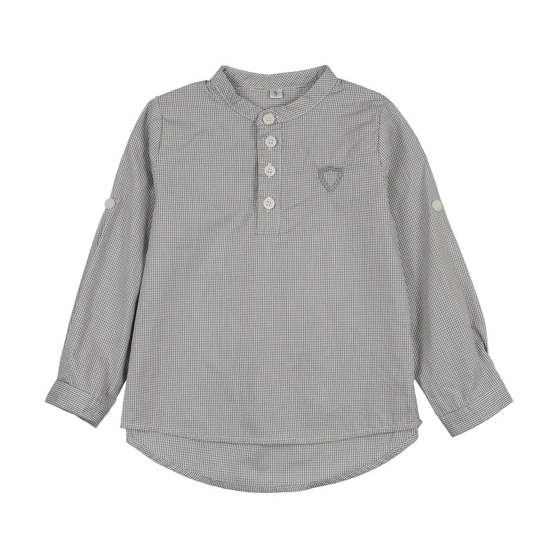 Grey Gingham Top