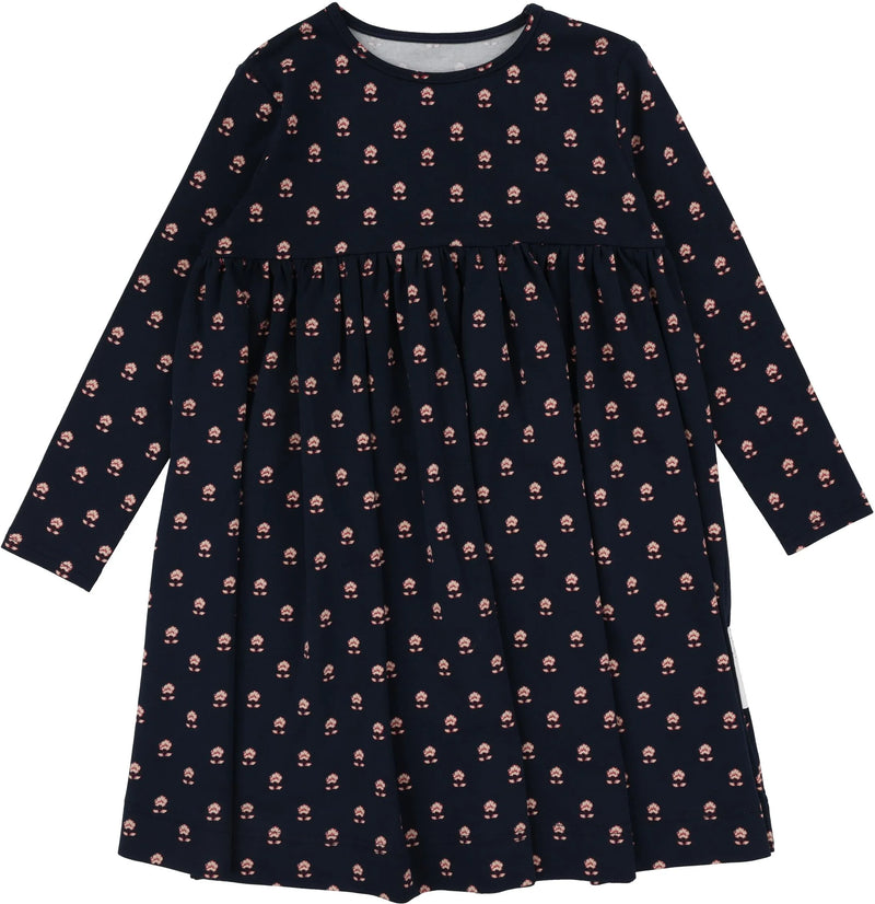 Vintage Floral Dress-Navy - 3T