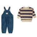 Striped Top & Romper - Purple