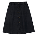 A lined skirt - Black Denim
