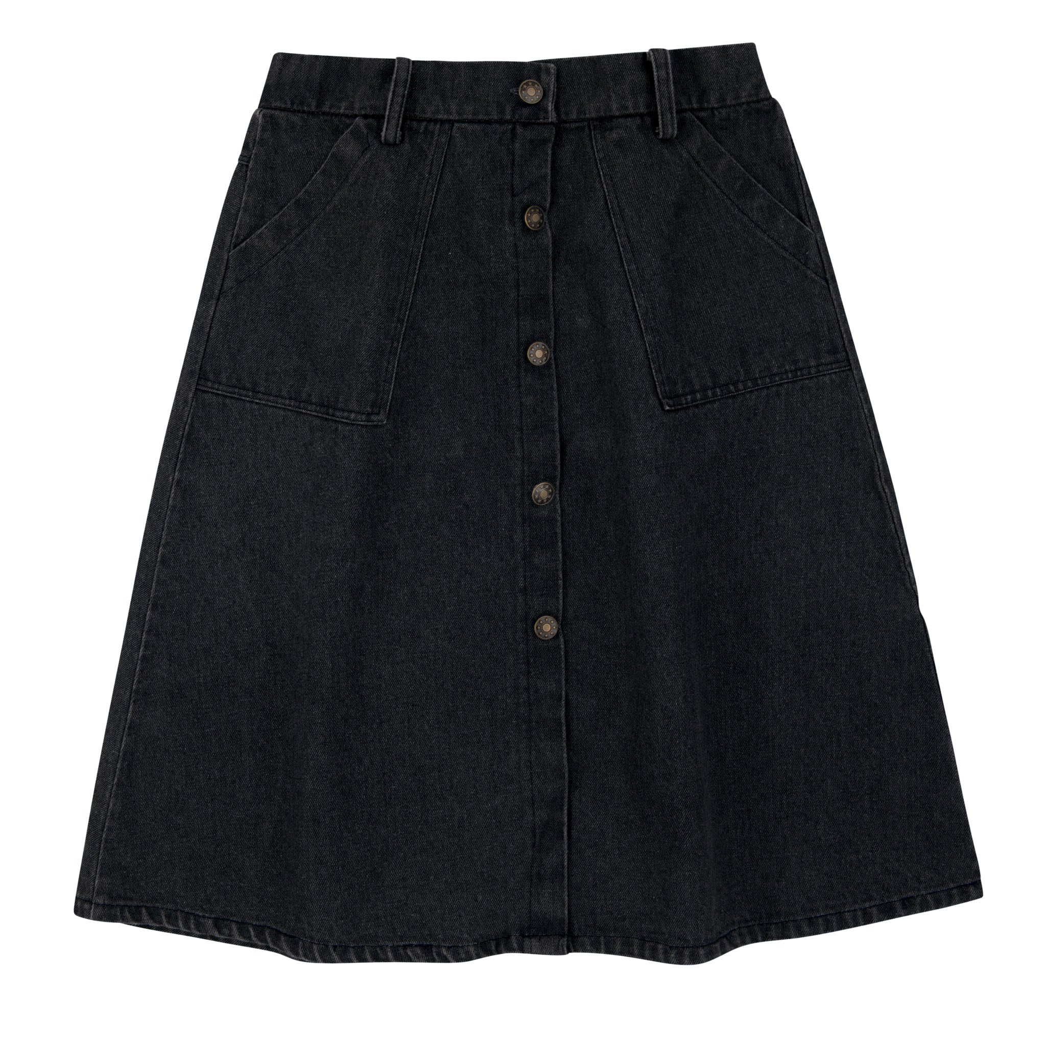 A lined skirt - Black Denim