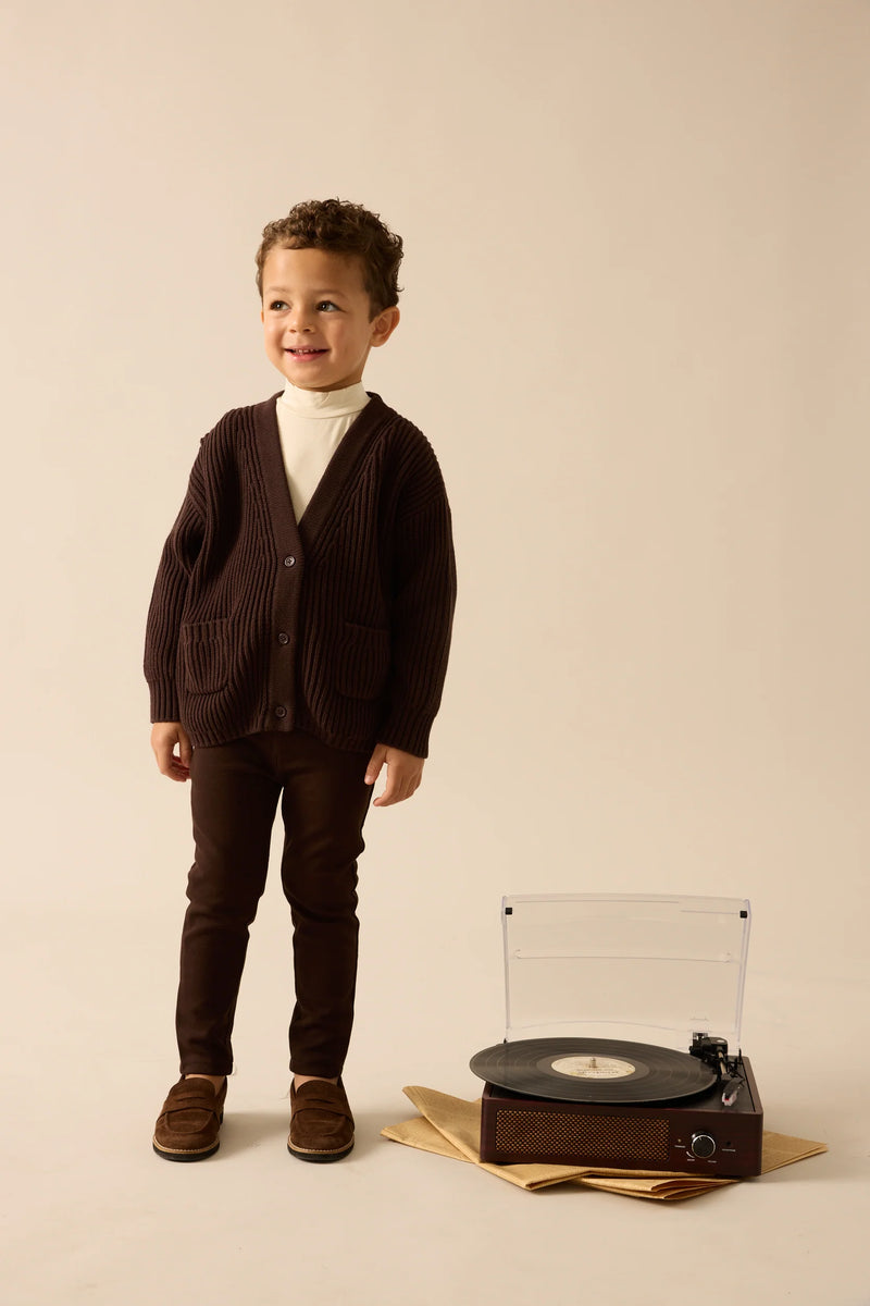 Pre-Order Grandpa Cardigan - Chocolate Brown