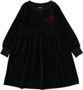 Velour Dress-Black - 3T