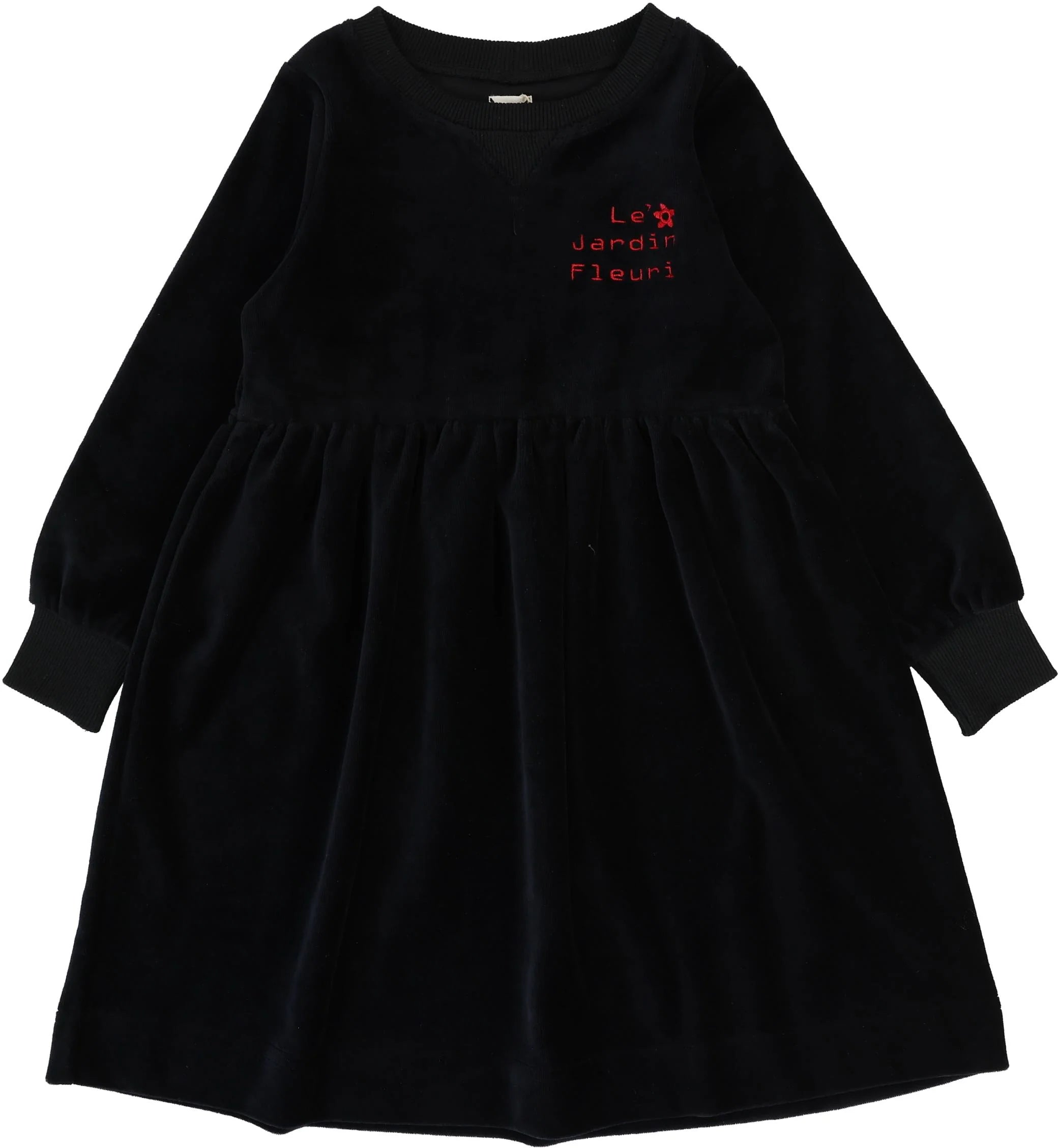 Velour Dress-Black - 3T
