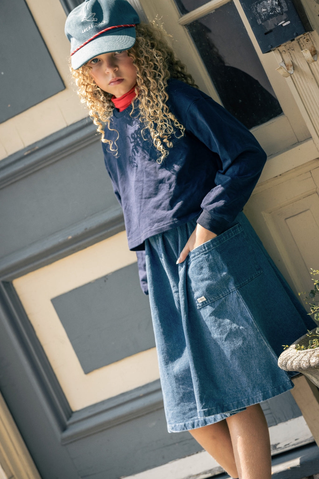 Flaired Skirt - Blue Denim