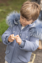 Textured Coat - Blue