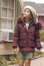 Textured Coat Jacket - Wine