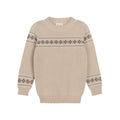 Fair Isle Boys Knit Sweater - Taupe