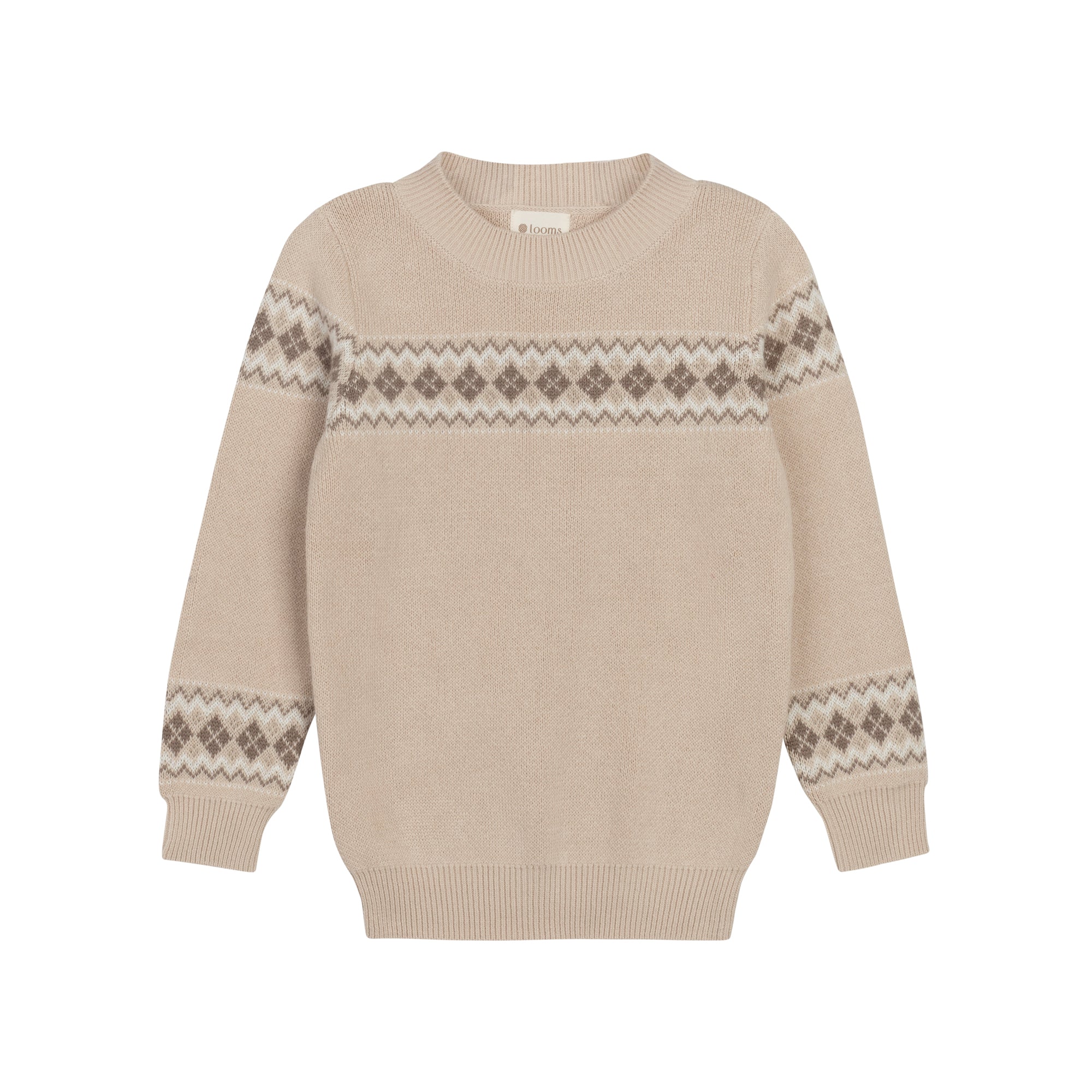 Fair Isle Boys Knit Sweater - Taupe