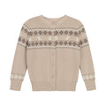 Fair Isle Kids Knit Cardigan - Taupe