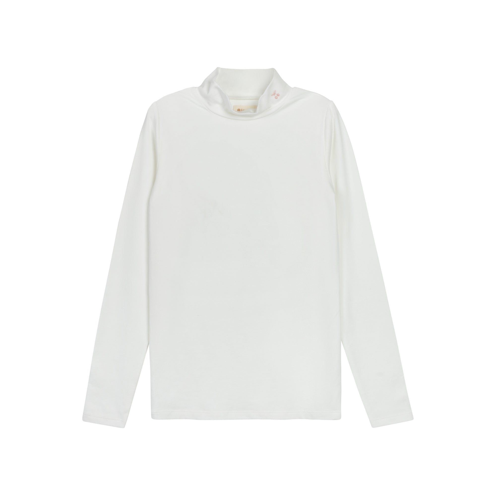 Fair Isle Embroidered Mockneck - Ivory Mauve