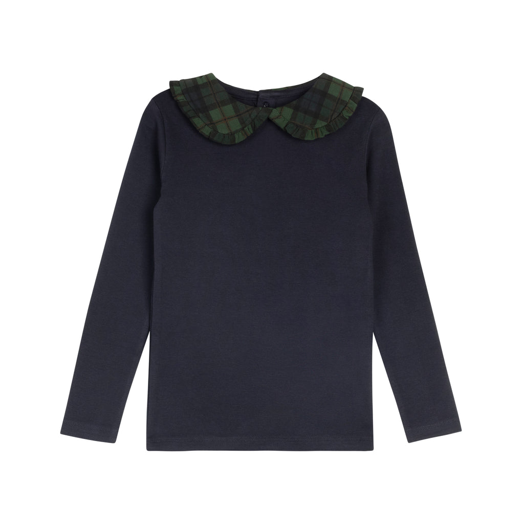 French Terry Scottish Collar Tee - Blue