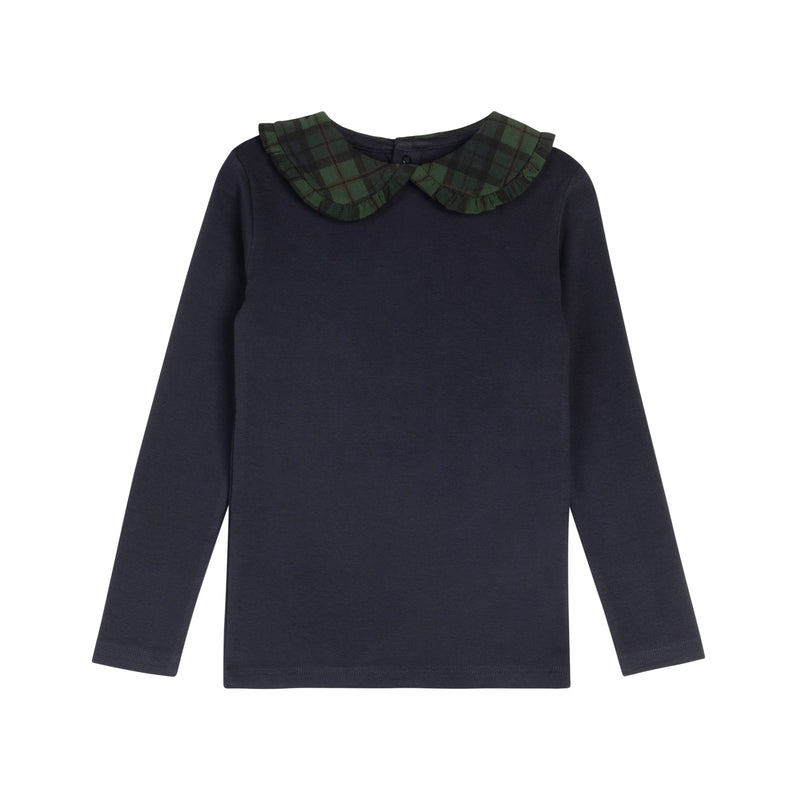 French Terry Scottish Collar Tee - Blue