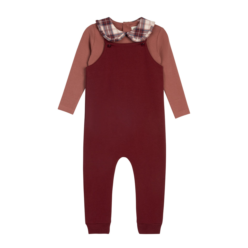 French Terry Scottish Collar Bodysuit & Overall - Pink