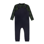 French Terry Scottish Mockneck Bodysuit & Overall - Blue