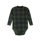 French Terry Scottish Mockneck Bodysuit & Overall - Blue