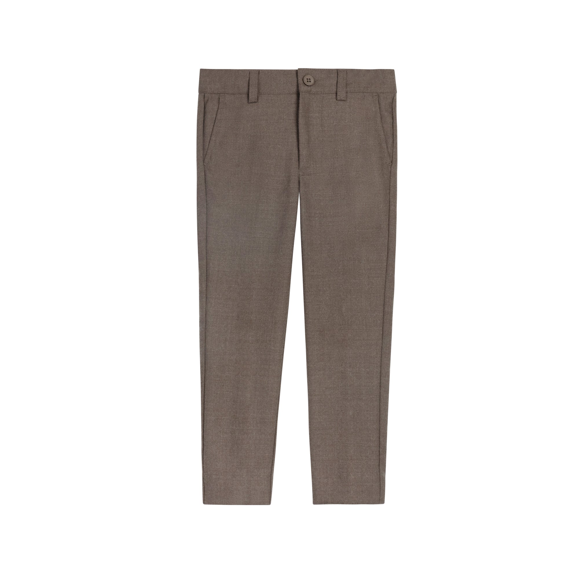 Fair Isle Boys Woven Wool Pants - Taupe