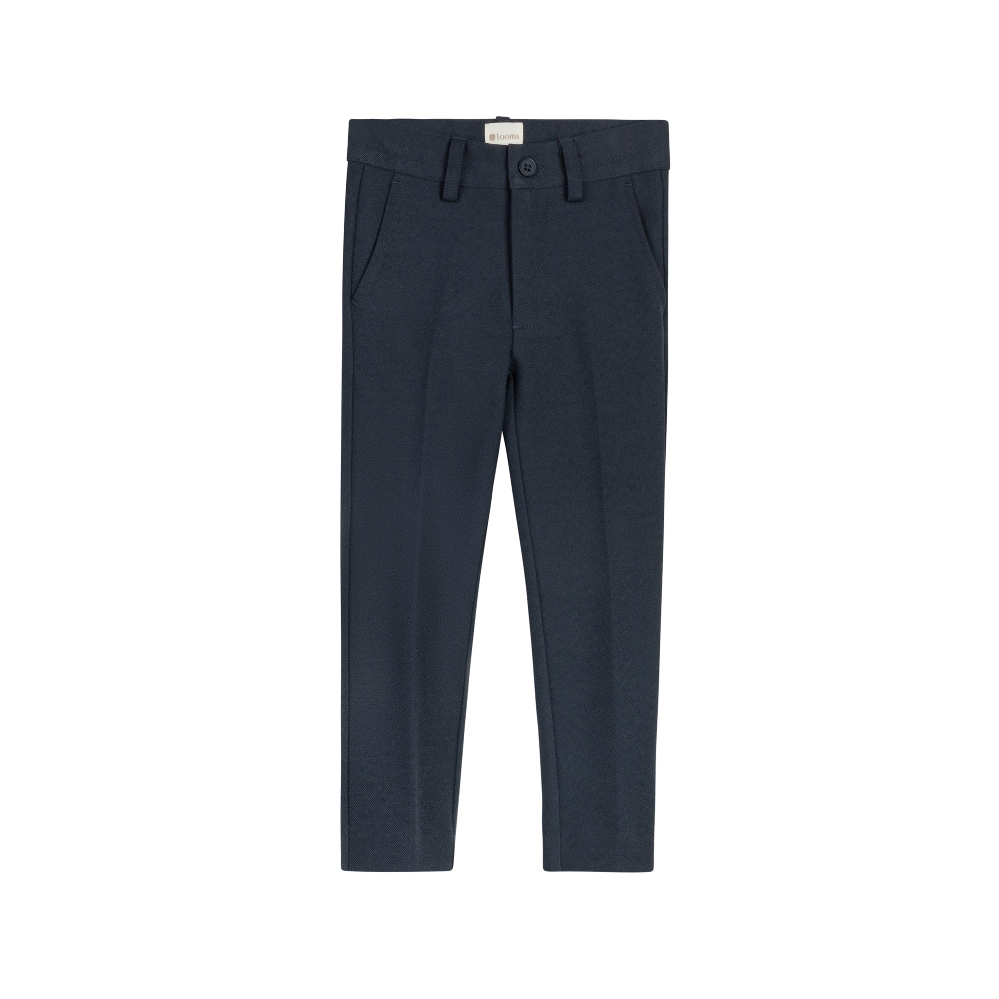 Embroidered Trim Boys Woven Pants - Navy