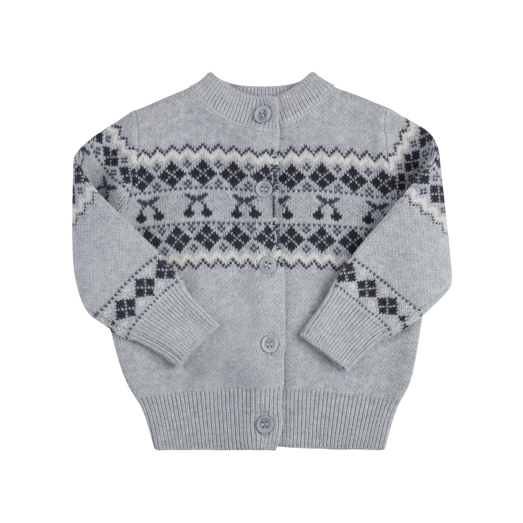 Fair Isle Baby Cardigan & Beanie - Blue