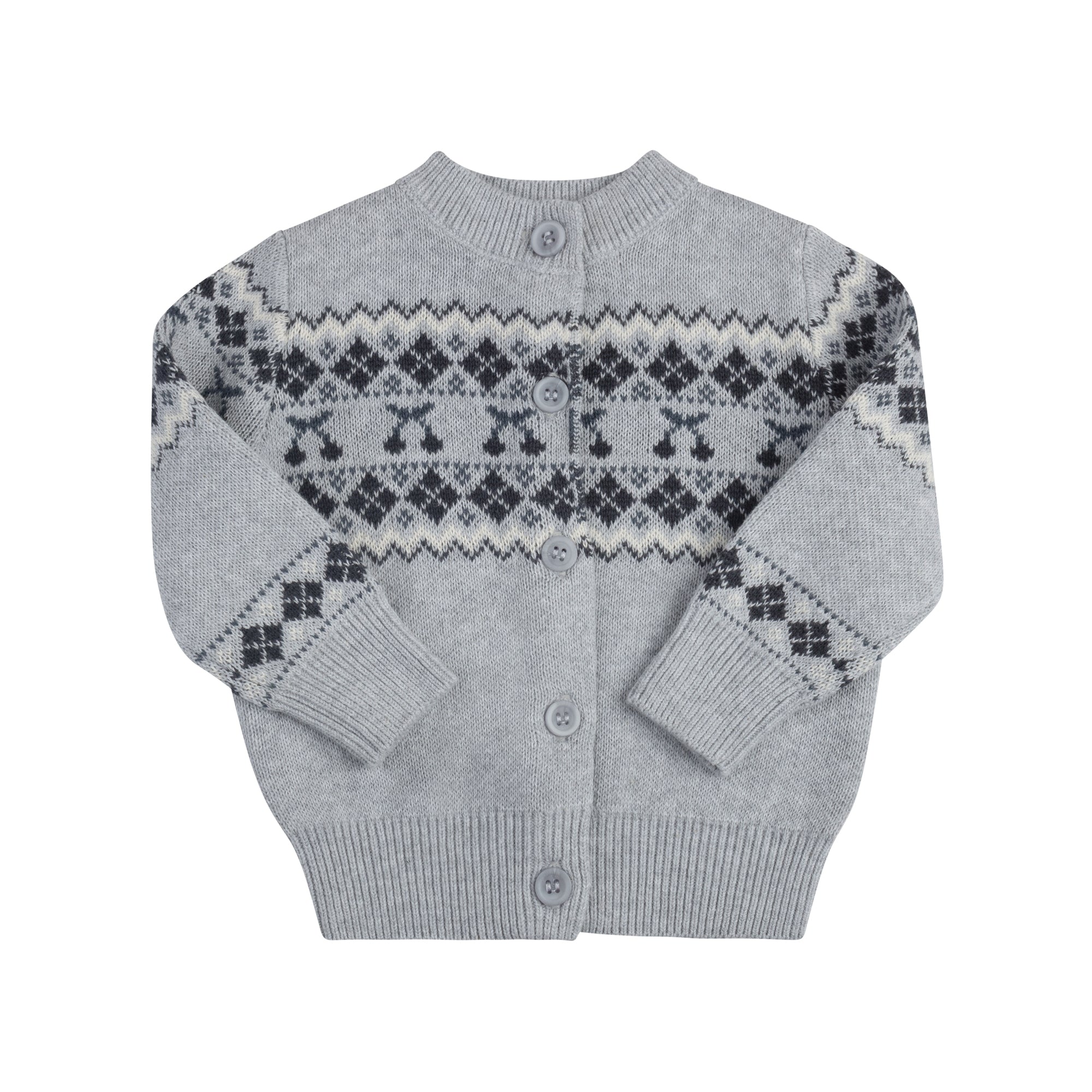 Fair Isle Baby Cardigan & Beanie - Blue