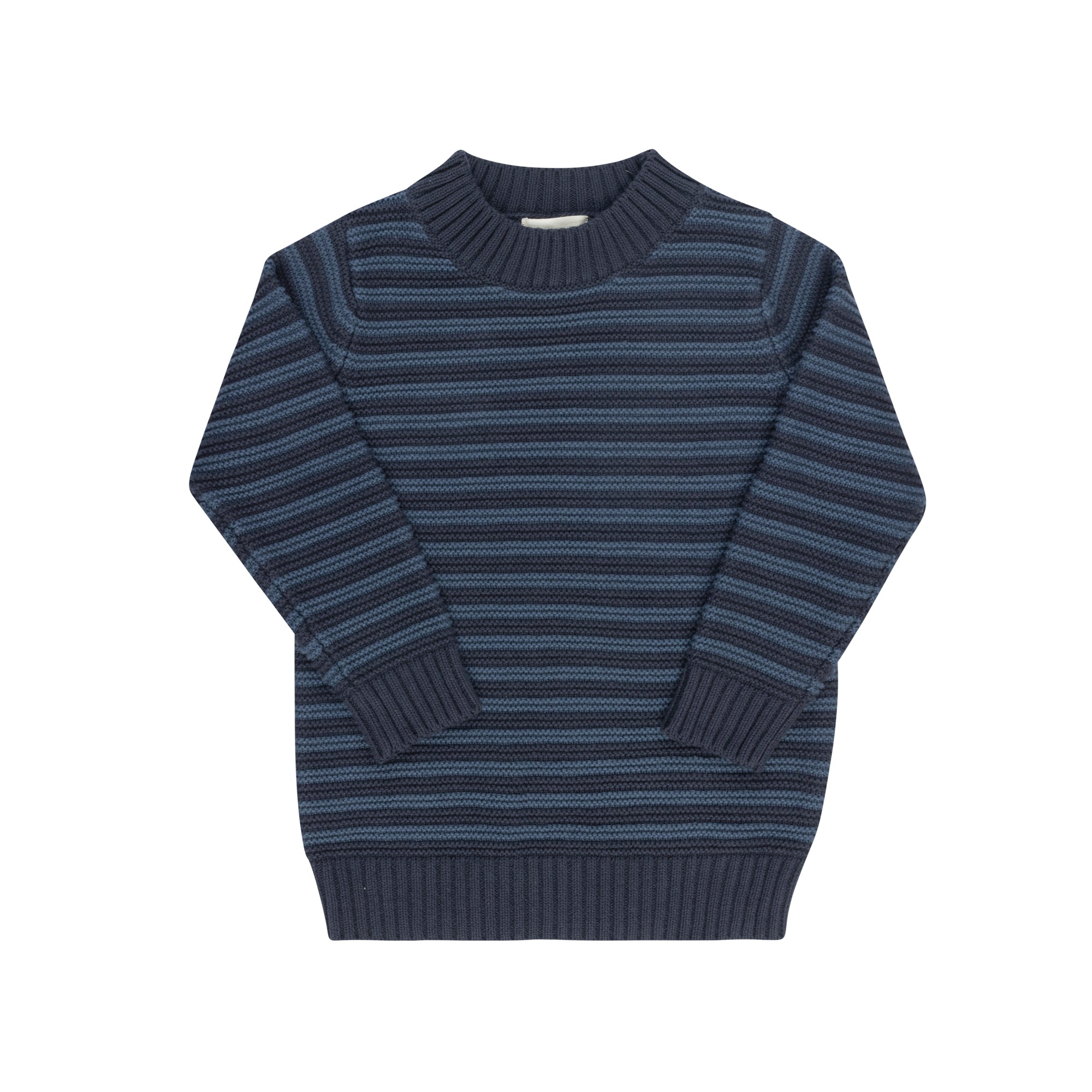 Embroidered Trim Boys Sweater - Navy