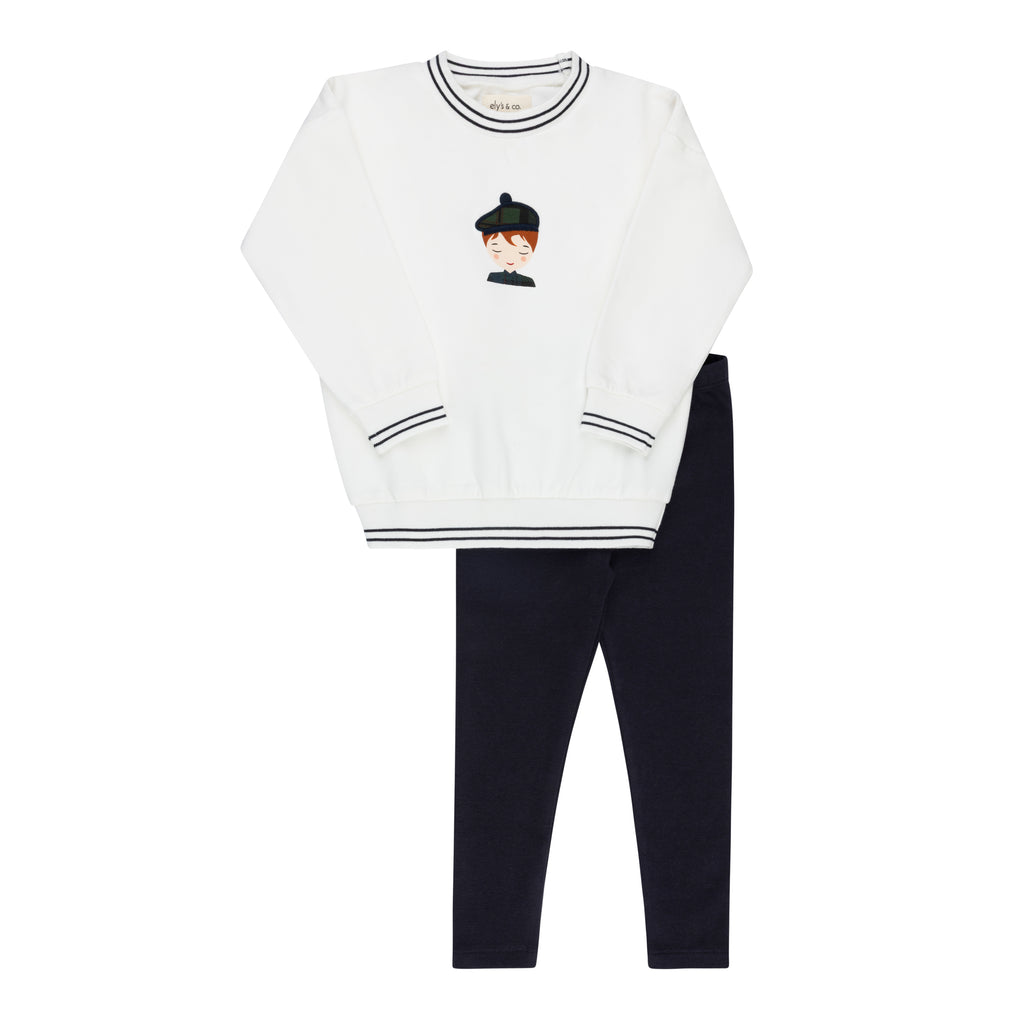 French Terry Scottish 2 Piece Set - Ivory Boy
