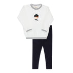 French Terry Scottish 2 Piece Set - Ivory Boy