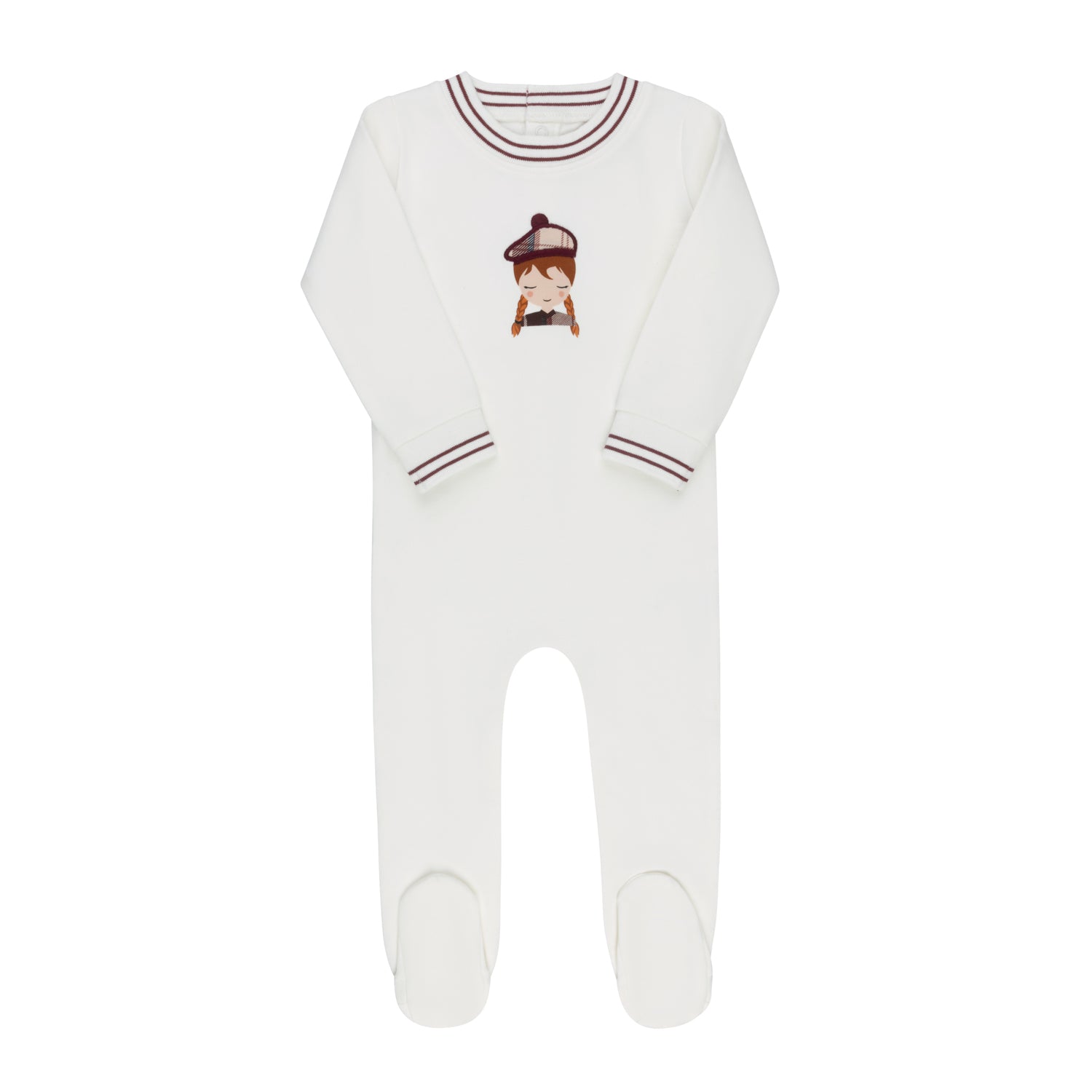 French Terry Scottish Footie - Ivory Girl