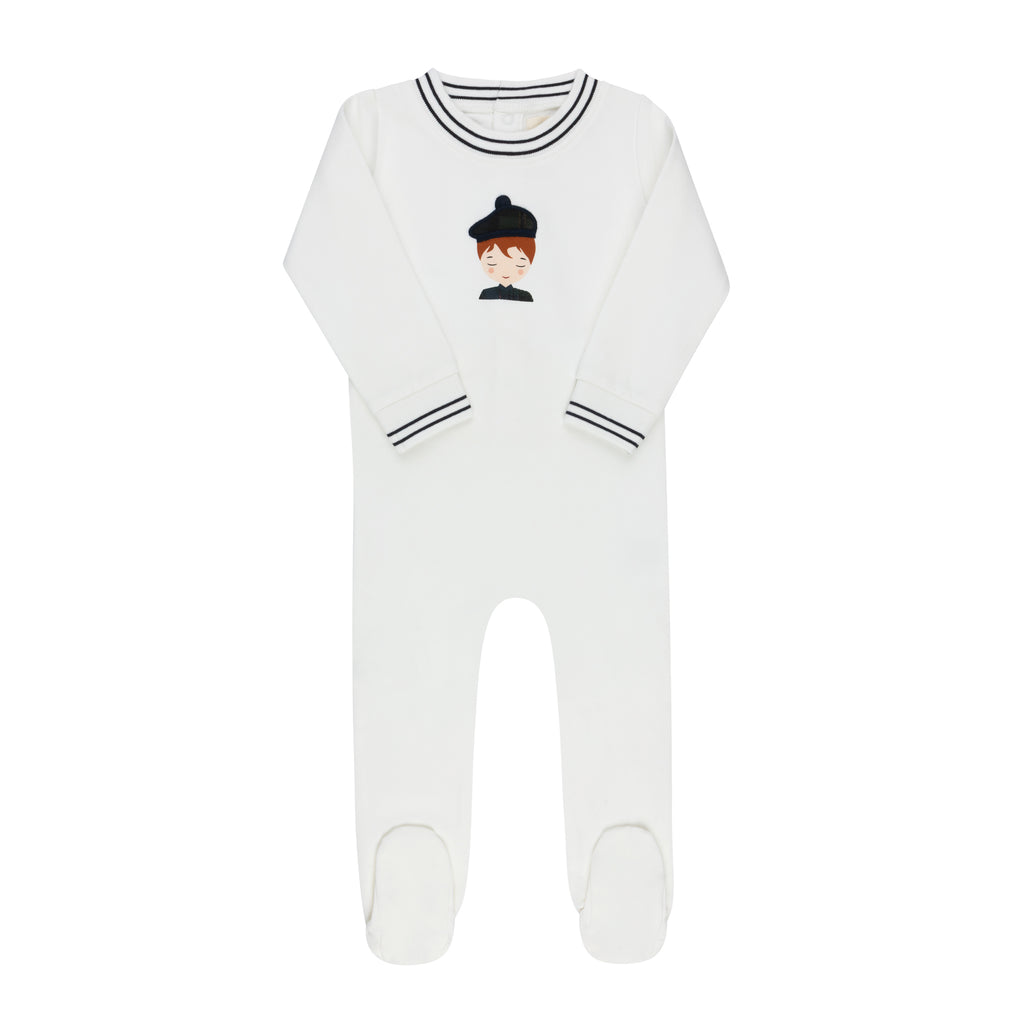 French Terry Scottish Footie - Ivory Boy